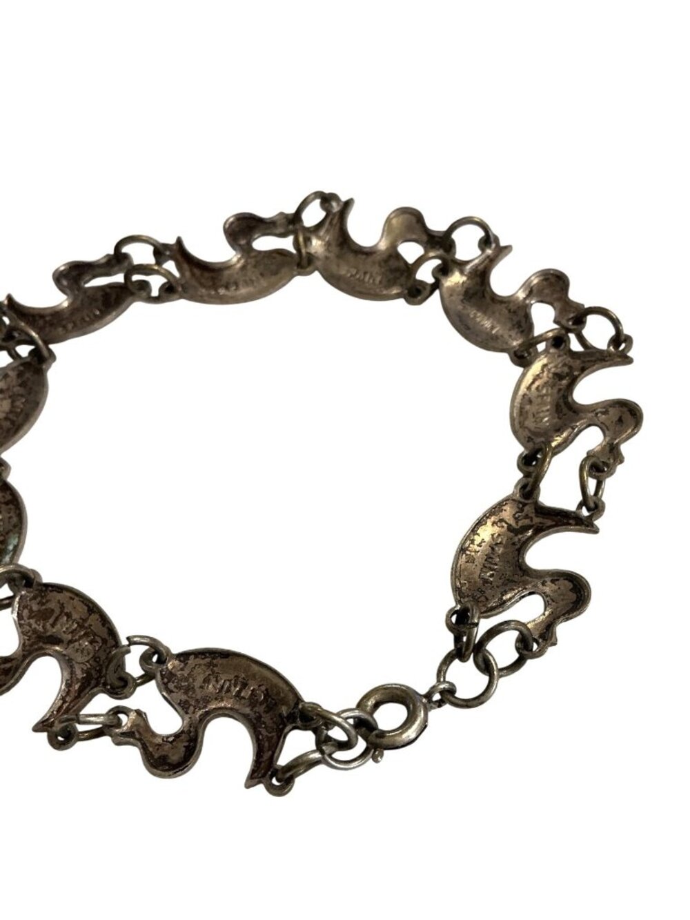 Vintage Sterling Silver Duck Link Bracelet 7-Inch 7.6g Made In Spain - Picture 7 of 9